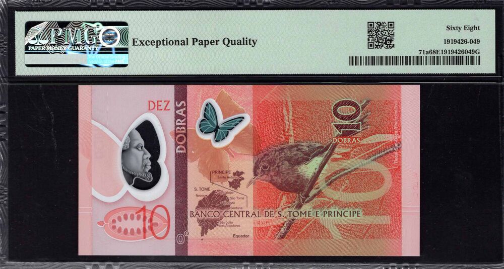 Sao Tome and Principe -  10 Dobras 2016 - Pick # 71a - PMG 68 EPQ
