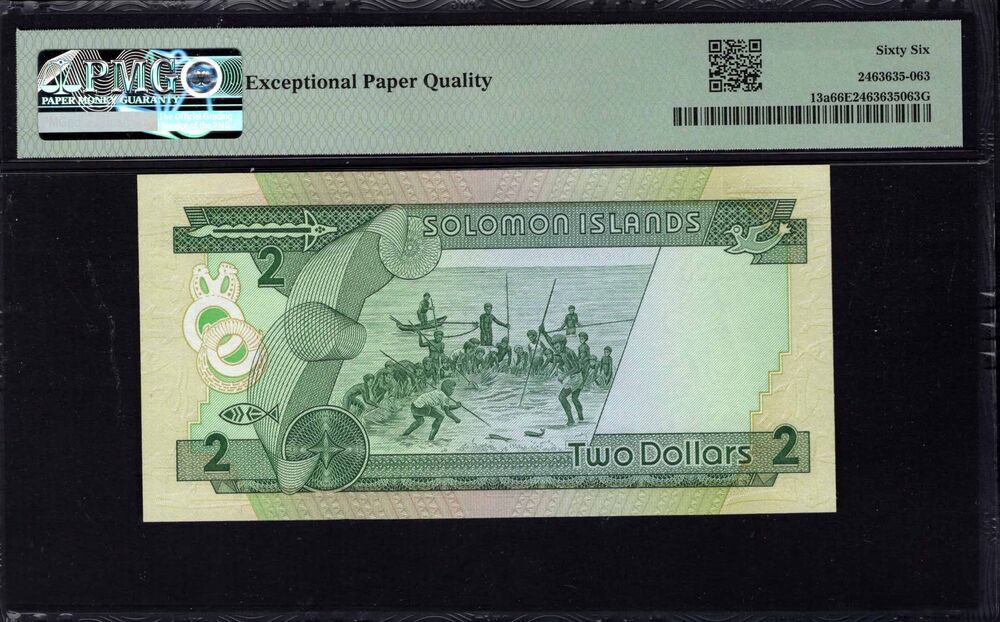 Solomon Islands -  2 Dollars 1986 - Pick # 13a - PMG 66 EPQ