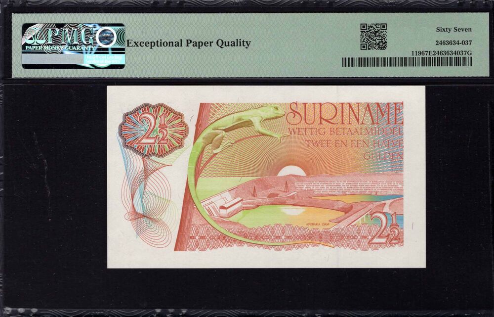 Suriname -  25 Gulden 1985 - Pick # 119 - PMG 67 EPQ