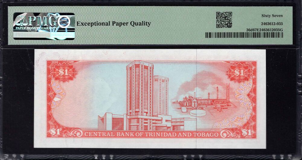 Trinidad and Tobago -  1 Dollar 1985 - Pick # 36d - PMG 67 EPQ