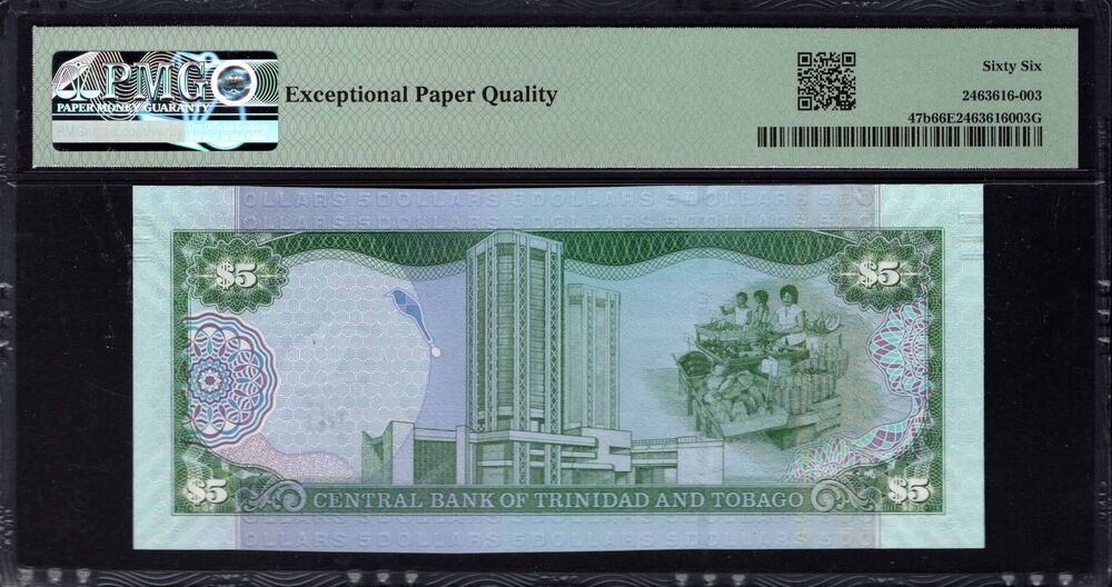 Trinidad and Tobago -  5 Dollars 2006 - Pick # 47b - PMG 66 EPQ