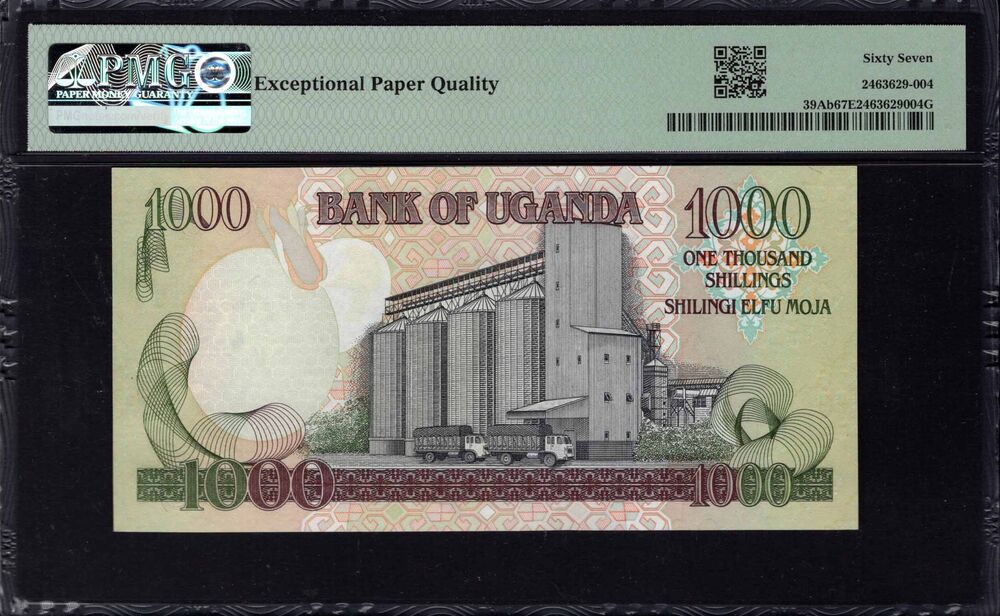 Uganda -  1000 Shillings 2003 - Pick # 39Ab - PMG 67 EPQ