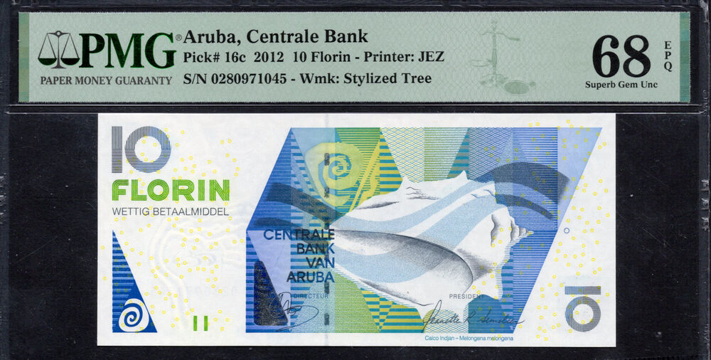 Aruba -  10 Florin 2012 - Pick # 16c - PMG 68 EPQ