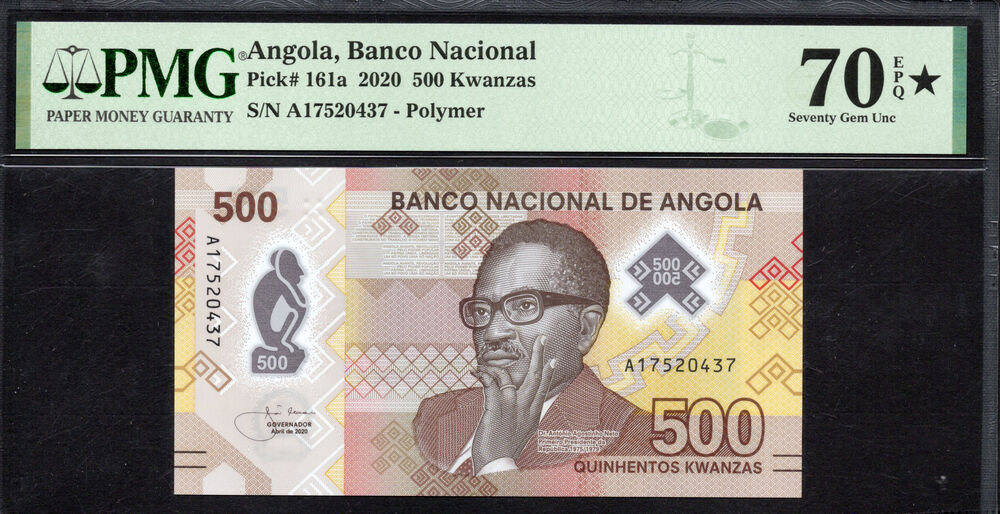 Angola -  500 Kwanzas 2020 - Pick # 161a - PMG 70 EPQ