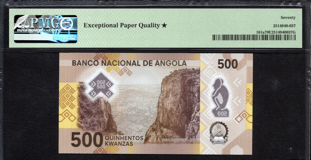 Angola -  500 Kwanzas 2020 - Pick # 161a - PMG 70 EPQ