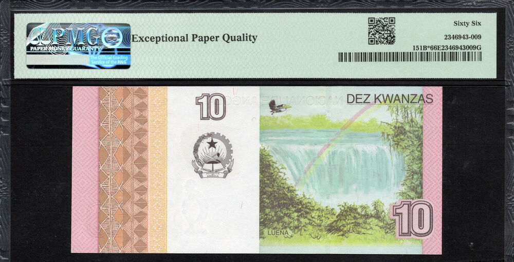 Angola -  10 Kwanzas 2012 - Pick # 151B - PMG 66 EPQ