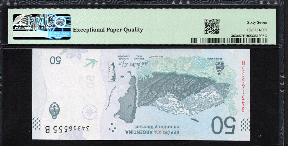 Argentinië -  50 Pesos 2018 - Pick # 363a - PMG 67 EPQ