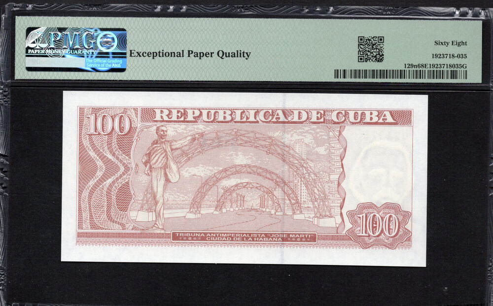 Cuba -  100 Pesos 2023 - Pick # 129n - PMG 68 EPQ