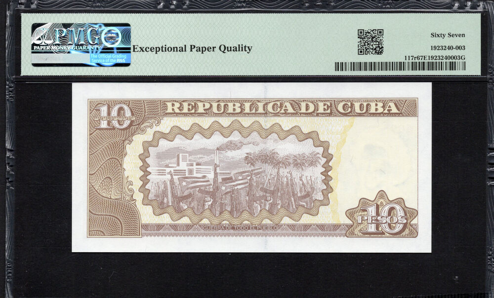 Cuba -  10 Pesos 2016 - Pick # 117r - PMG 67 EPQ
