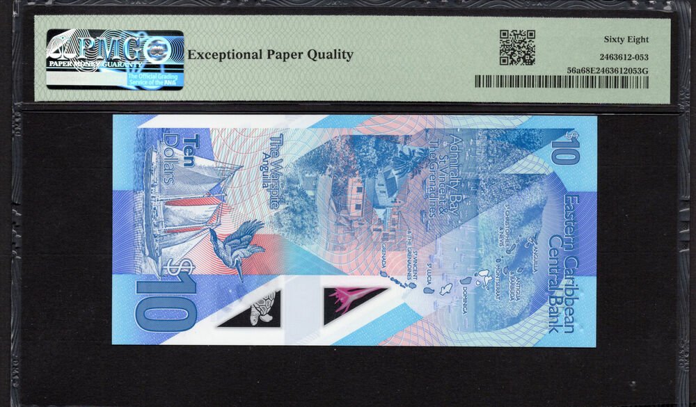 East Caribbean State -  10 Dollars 2019 - Pick # 56a - PMG 68 EPQ