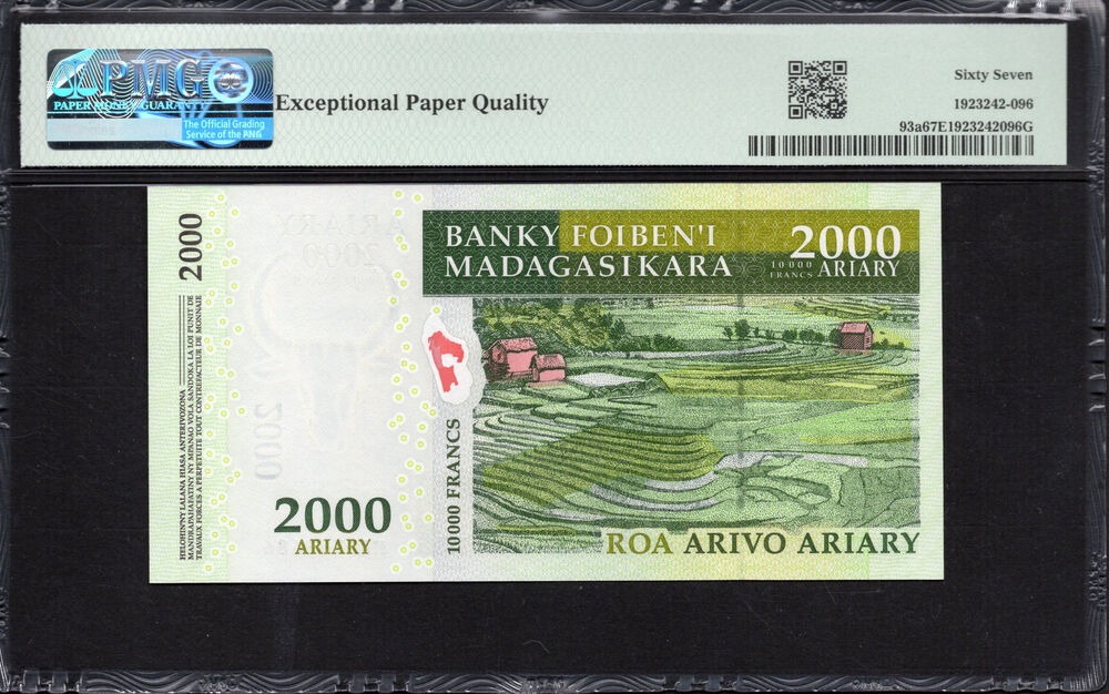 Madagascar -  2000 Ariary 2007 - Pick # 93a - PMG 67 EPQ
