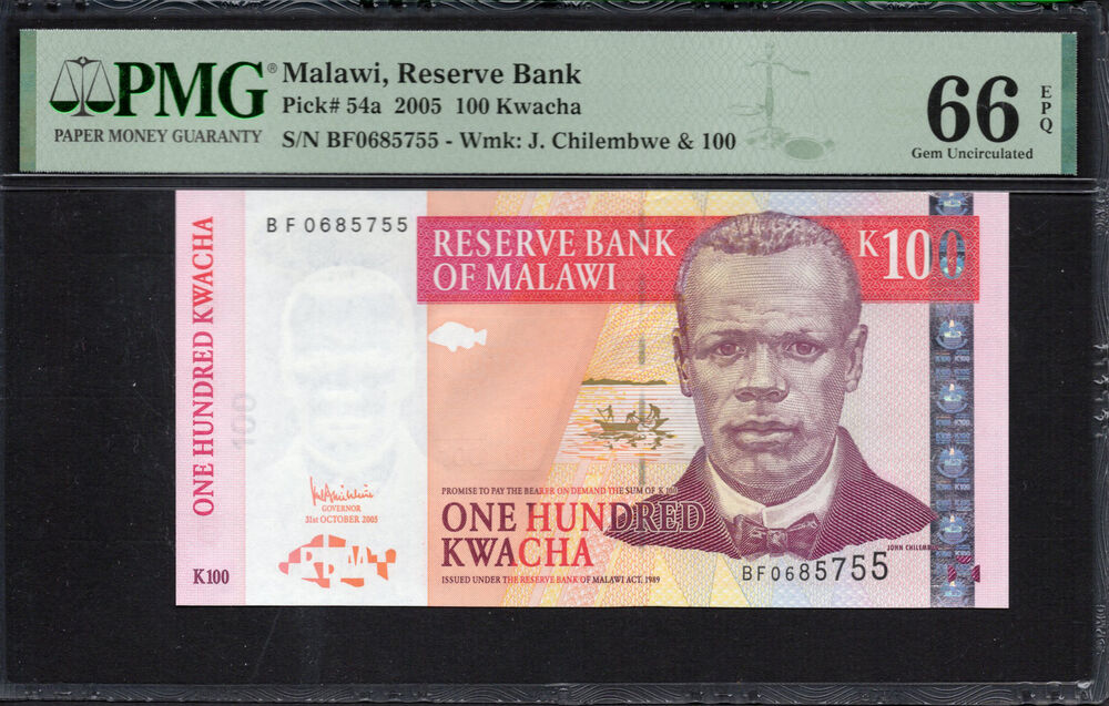 Malawi -  100 Kwacha 2005 - Pick # 54a - PMG 66 EPQ