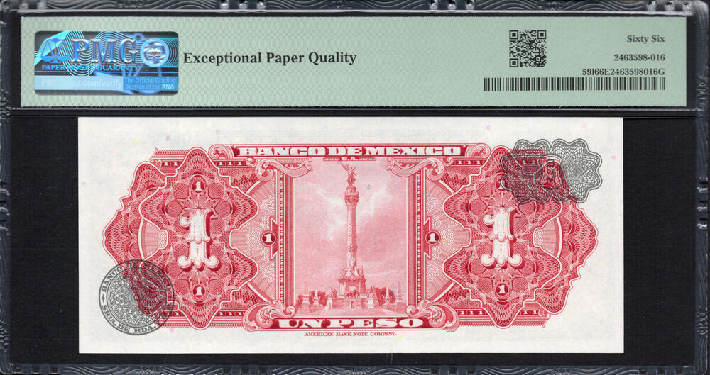 Mexico -  1 Peso 1970 - Pick # 59l - PMG 66 EPQ