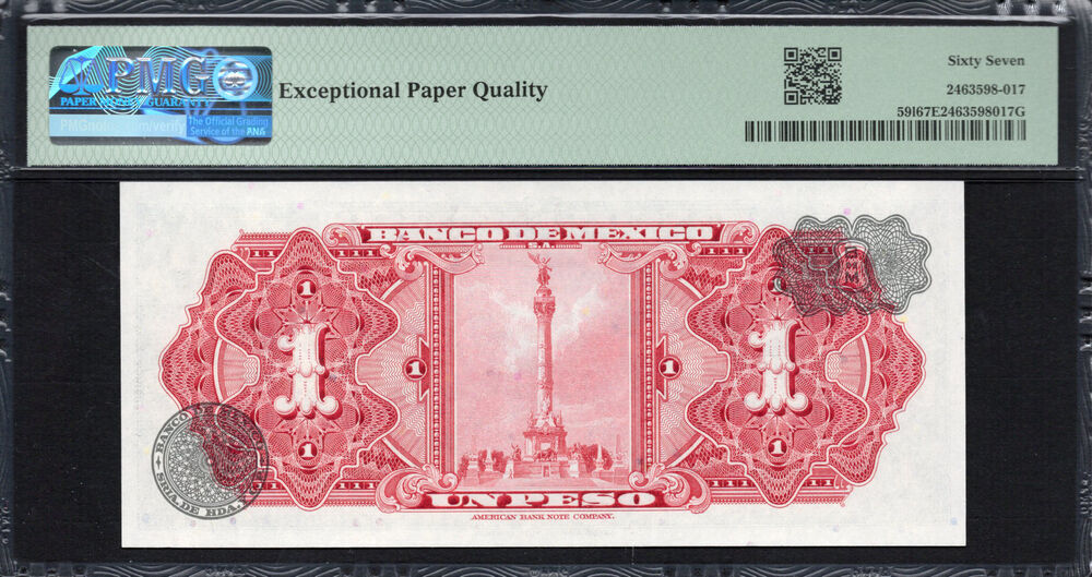 Mexico -  1 Peso 1970 - Pick # 59l - PMG 67 EPQ