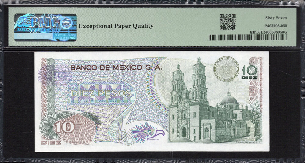Mexico -  10 Pesos 1975 - Pick # 63h - PMG 67 EPQ