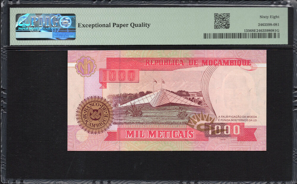 Mozambique -  1000 Meticais 1991 - Pick # 135 - PMG 68 EPQ
