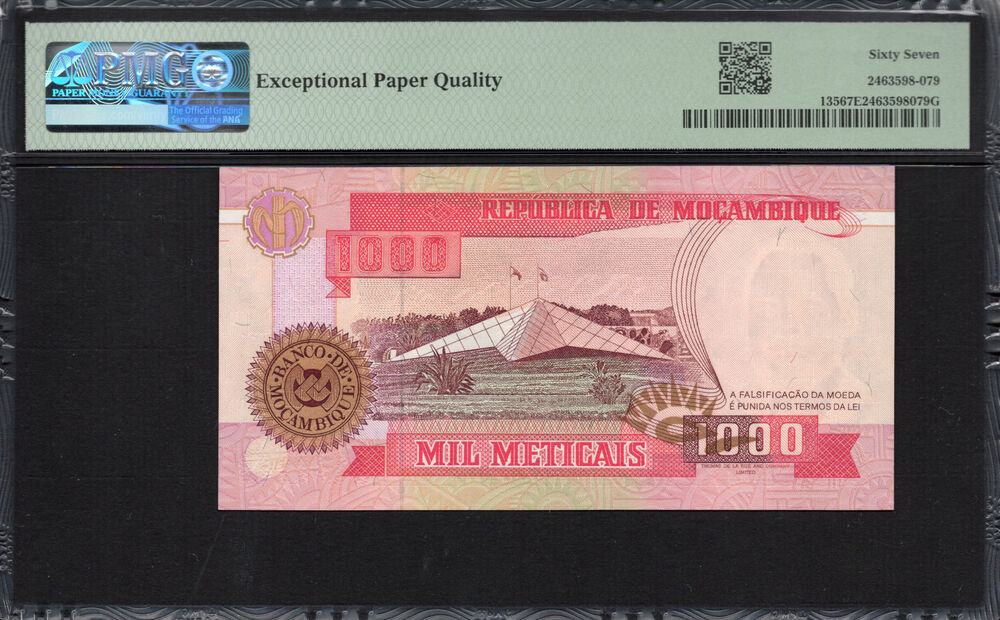 Mozambique -  1000 Meticais 1991 - Pick # 135 - PMG 67 EPQ