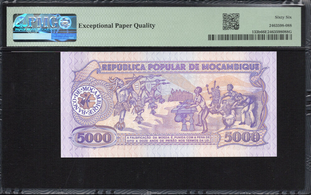 Mozambique -  5000 Meticais 1989 - Pick # 133b - PMG 66 EPQ
