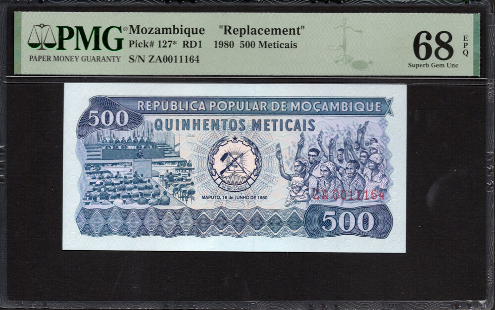 Mozambique -  500 Meticais 1980 - Pick # 127* - PMG 68 EPQ