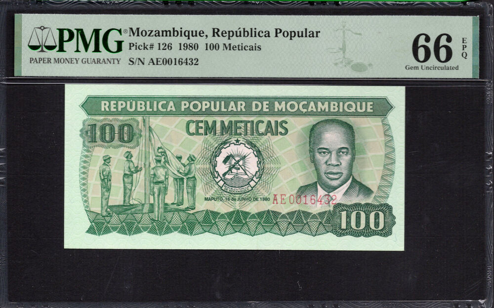 Mozambique -  100 Meticais 1980 - Pick # 126 - PMG 66 EPQ