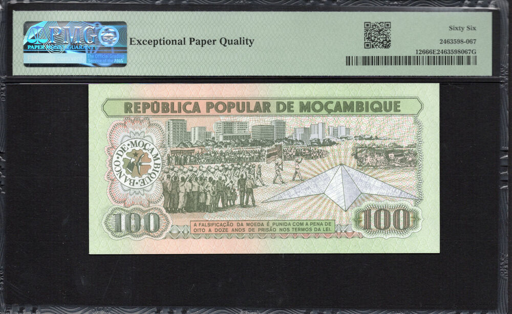 Mozambique -  100 Meticais 1980 - Pick # 126 - PMG 66 EPQ