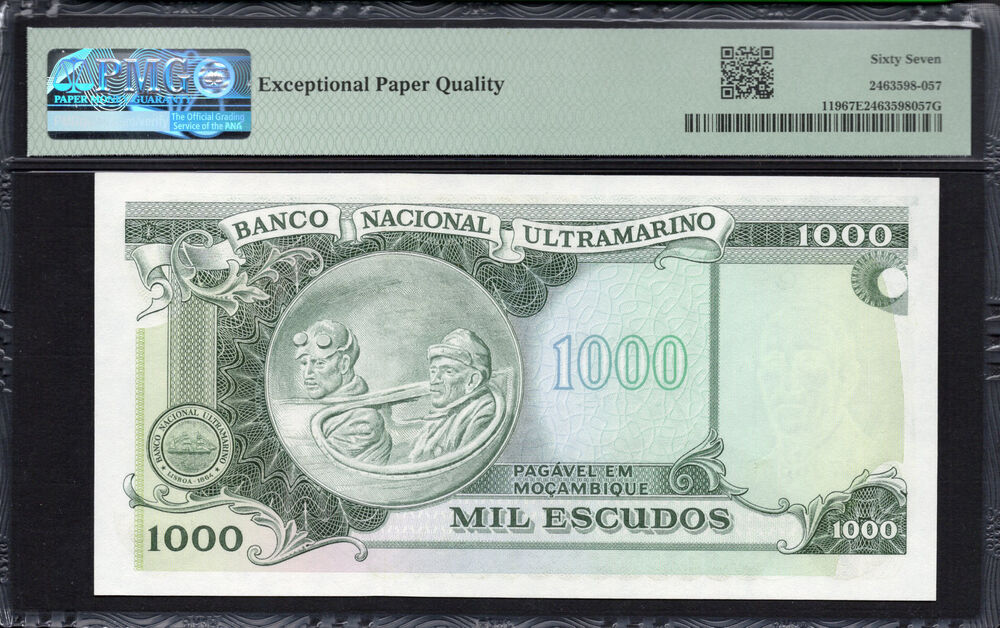 Mozambique -  1000 Escudos 1972 - Pick # 119 - PMG 67 EPQ