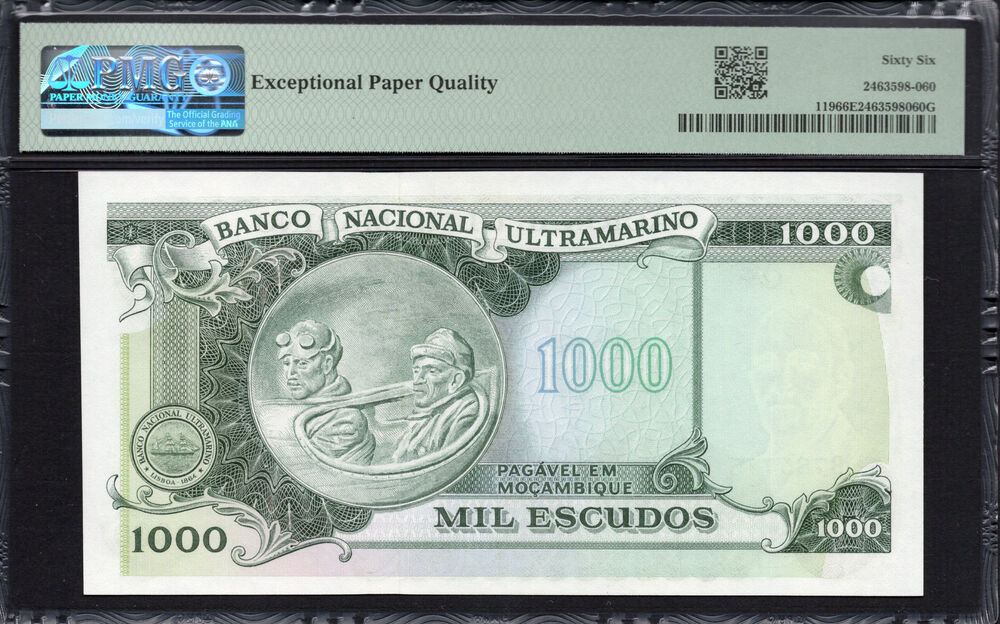 Mozambique -  1000 Escudos 1972 - Pick # 119 - PMG 66 EPQ