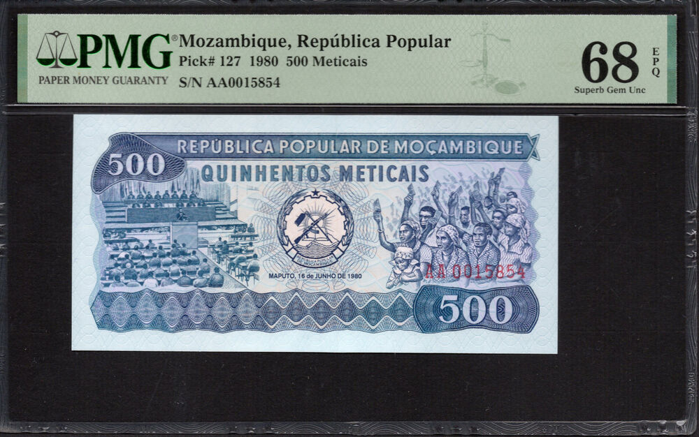 Mozambique -  500 Meticais 1980 - Pick # 127 - PMG 68 EPQ