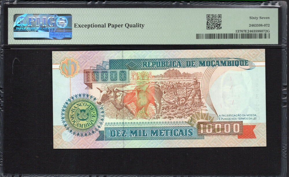 Mozambique -  10.000 Meticais 1991 - Pick # 137 - PMG 67 EPQ