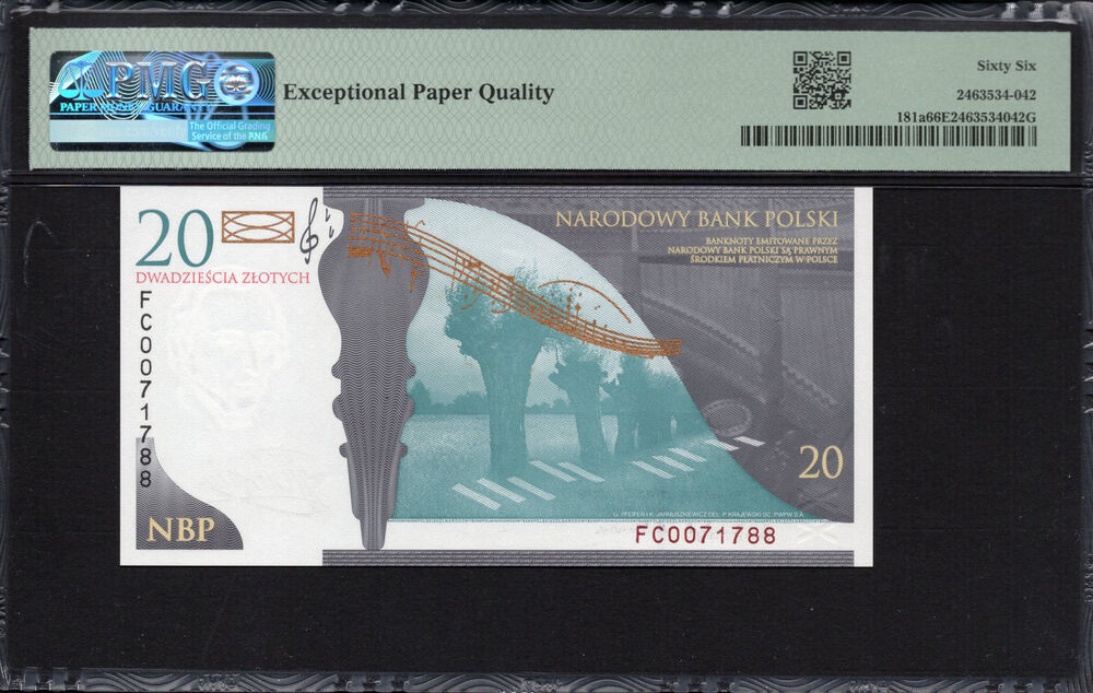 Poland -  20 Zlotych 2009 - Pick # 181a - PMG 66 EPQ