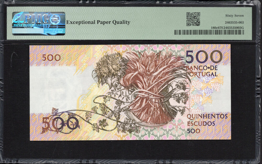 Portugal -  500 Escudos 1989 - Pick # 180c - PMG 67 EPQ