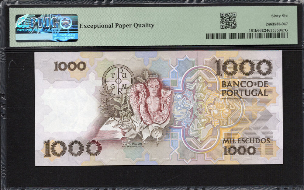 Portugal -  1000 Escudos 1994 - Pick # 181k - PMG 66 EPQ