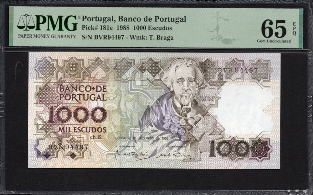Portugal -  1000 Escudos 1988 - Pick # 181e - PMG 65 EPQ