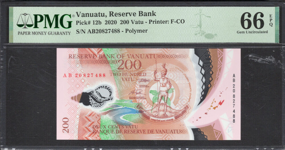 Vanuatu -  200 Vatu 2020 - Pick # 12b - PMG 66 EPQ