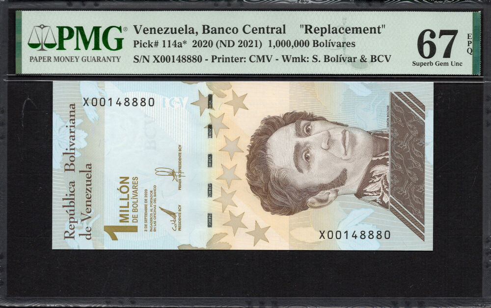 Venezuela -  1.000.000 Bolívares 2020 - Pick # 114a* - PMG 67 EPQ