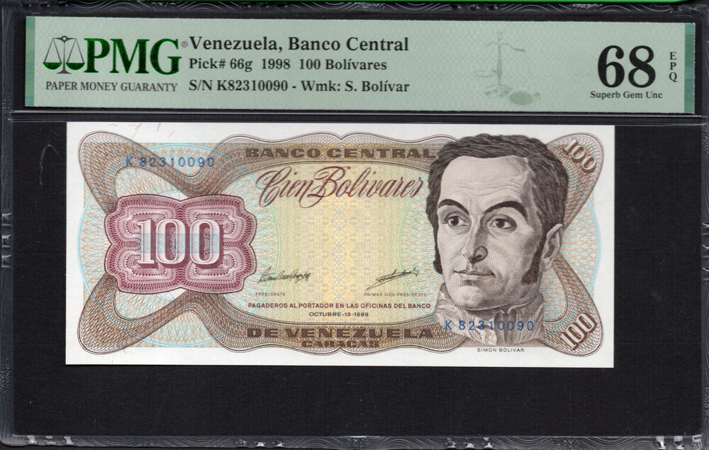 Venezuela -  100 Bolívares 1998 - Pick # 66g - PMG 68 EPQ