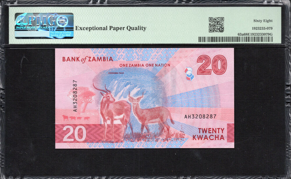 Zambia -  20 Kwacha 2024 - Pick # 63a - PMG 68 EPQ