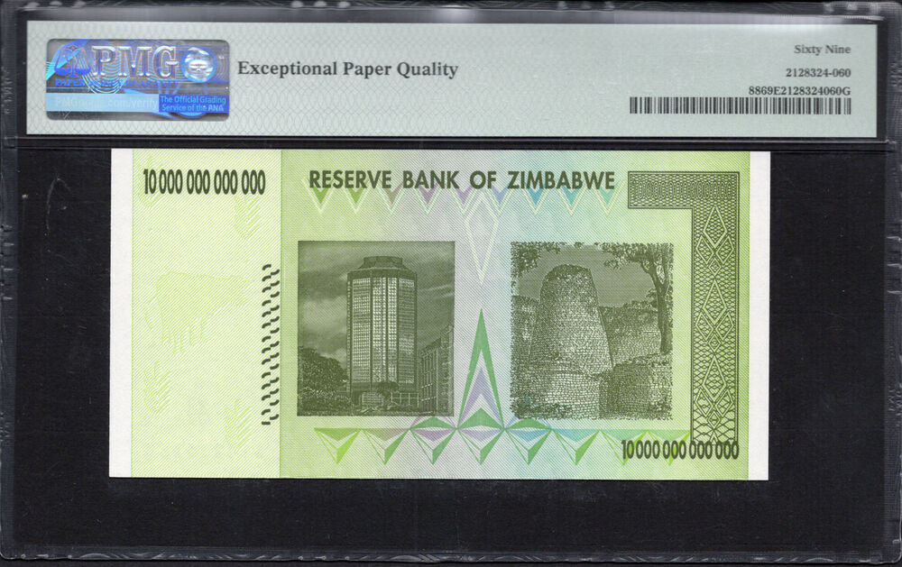 Zimbabwe -  10 Trillion Dollars 2008 - Pick # 88 - PMG 69 EPQ