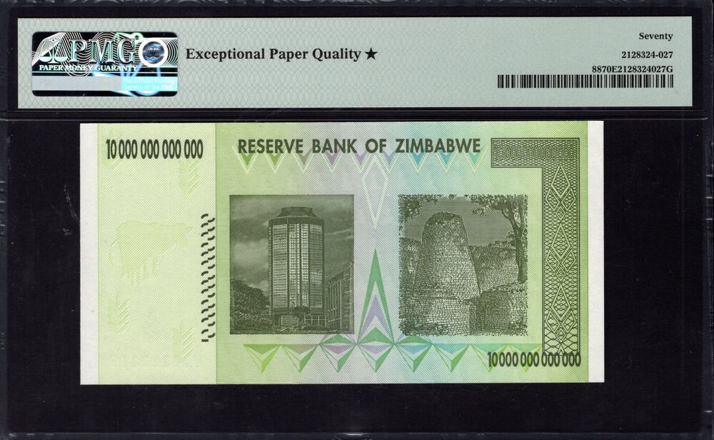 Zimbabwe -  10 Trillion 2008 - Pick # 88 - PMG 70 EPQ★