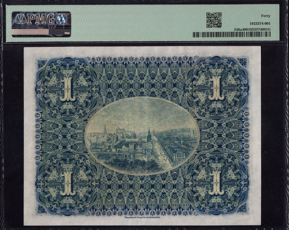 Scotland -  1 Pound 1908 - Pick # 248a - PMG 40