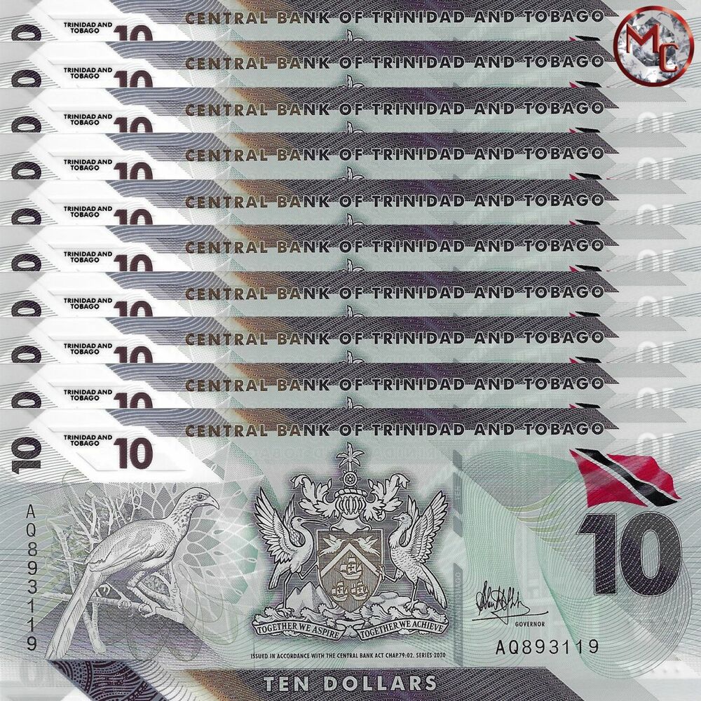Trinidad and Tobago - 10 Dollars 2020 - Pick- NEW / B238 - Set 10 PCS - 