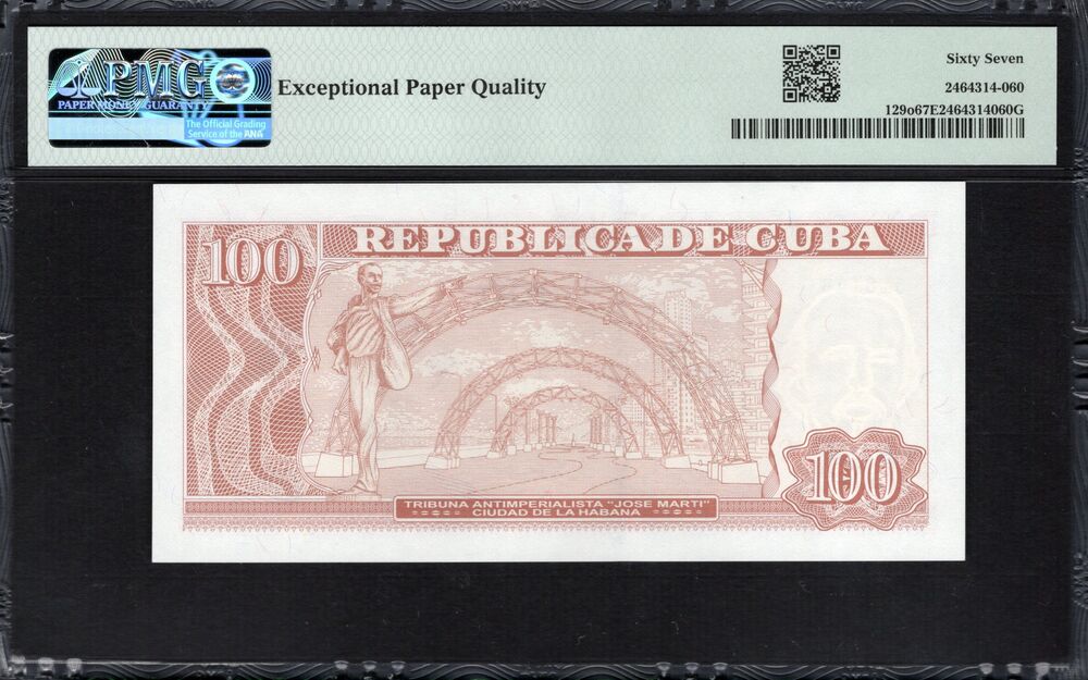 Cuba -  100 Pesos 2024 - Pick # 129o - PMG 67 EPQ