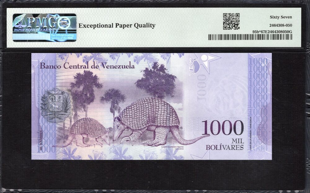 Venezuela -  1000 Bolívares 2017 - Pick # 95b* - PMG 67 EPQ