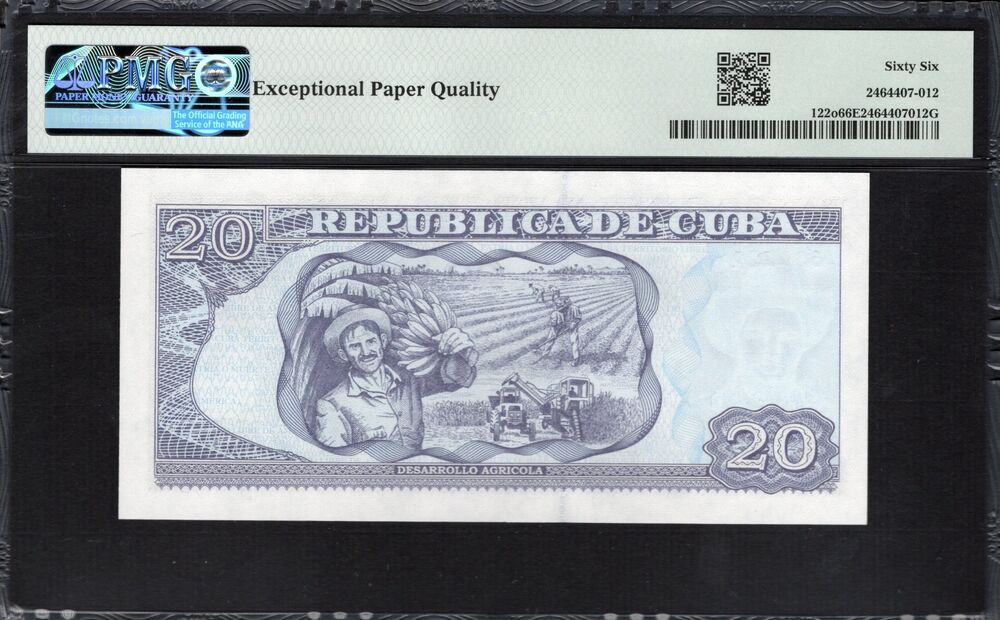 Cuba -  20 Pesos 2020 - Pick # 122o - PMG 66 EPQ