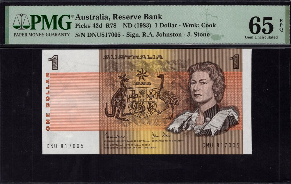 Australia -  1 Dollar 1983 - Pick # 42d - PMG 65 EPQ