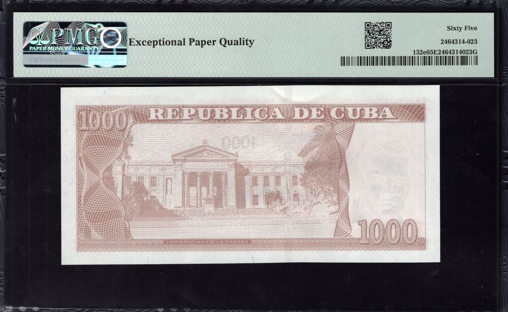 Cuba -  1000 Pesos 2025 - Pick # 132e - PMG 65 EPQ