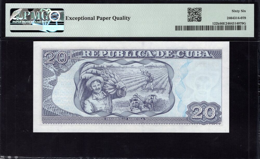 Cuba -  20 Pesos 2016 - Pick # 122k - PMG 66 EPQ