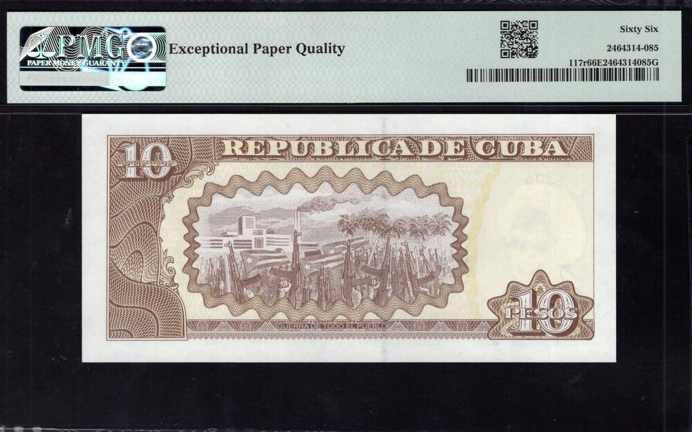 Cuba -  10 Pesos 2016 - Pick # 117r - PMG 66 EPQ