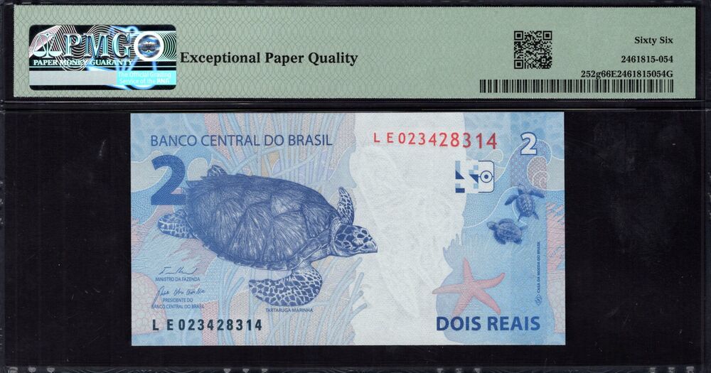 Brazil -  2 Reais 2010 - Pick # 252g - PMG 66 EPQ