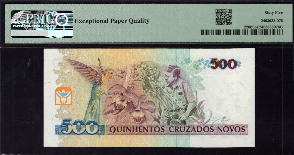 Brazil -  500 Cruzeiros 1990 - Pick # 226b - PMG 65 EPQ